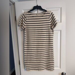 J. Crew Striped Black and Cream Dress